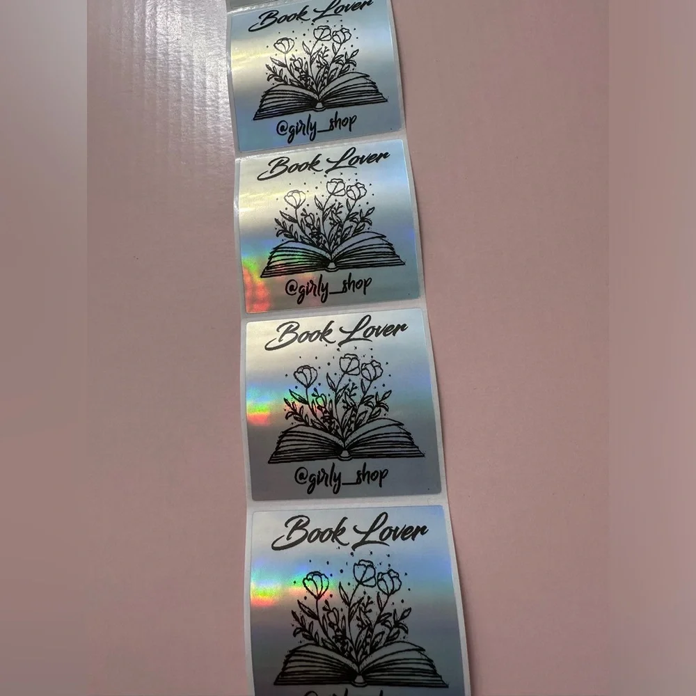 50ct. Custom “Book Lover” Square Stickers With Closet Name
